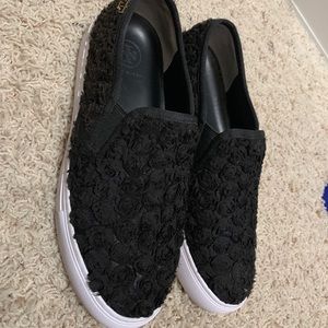 Tory Burch black slip on shoes size 7.5